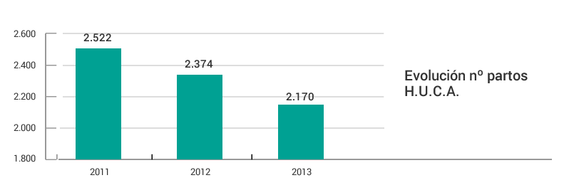Gráfico evolución anual partos